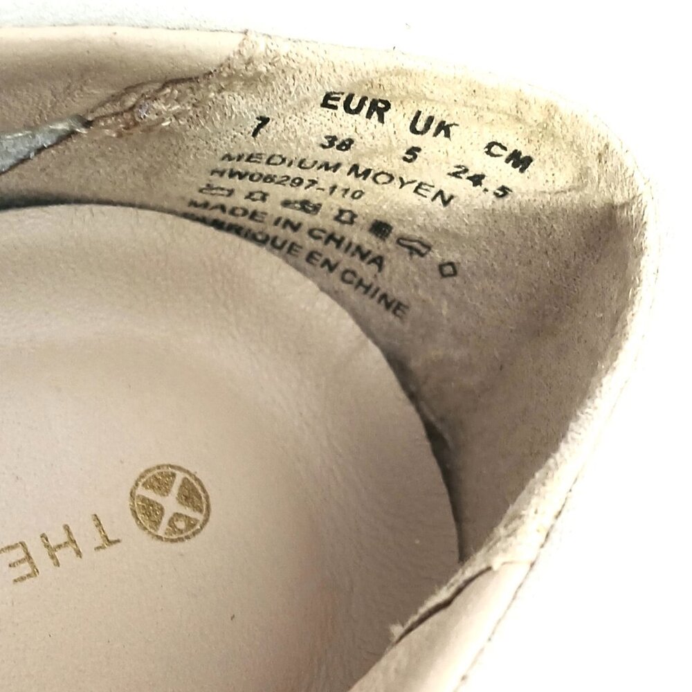 Hush Puppies The Body Shoe Beige Embossed Leather Wedge Slip On Oxfords Sneakers - Picture 9 of 9